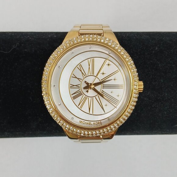 Michael Kors Gold Selestial Motif Taryn MK6650 Crystal-Embellished Watch EUC - Picture 4 of 10
